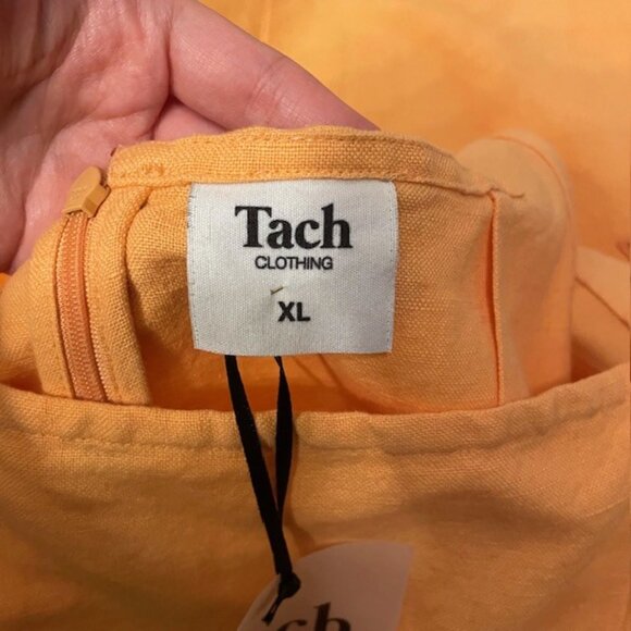 NWT Tach Afrodita Mini Dress Linen Floral Embroidered Cutouts Orange XL - Picture 13 of 16